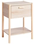 Miniatyrbillede 1 af 9: Sengebord Lyst træ MDF Fyrreben 1 Opbevaringsskuffe 1 Hylde Skandinavisk Moderne Design Soveværelse