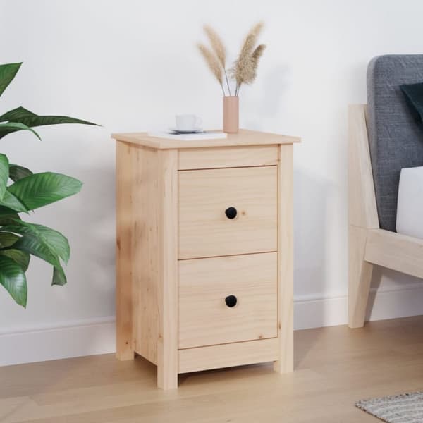 Sängbord 40x35x61,5 cm massiv furu