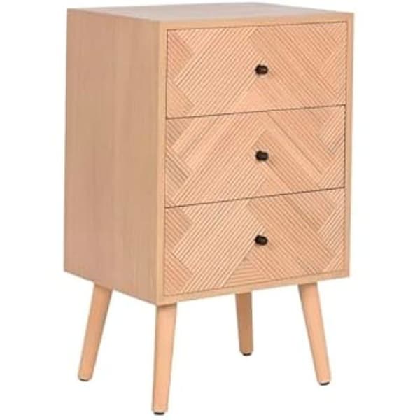 Nattduksbord - HEM ESPRIT - Paulowniatru - Mångfärgad - 42 x 34 x 70 cm - Låda(ar)