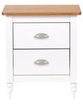 Miniatyrbilde 5 av 8: Nattbord Hvit og lyst tre 2 skuffer Retro Stil Design til Soverom