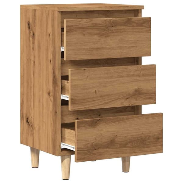vidaXL Sängbord artisan ek 40x35x69 cm konstruerat trä