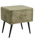 Miniatyrbilde 6 av 11: Nattbord Grønn Kordfløyel 1 Skuff Moderne design Soverom Oppbevaring Småbord