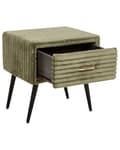 Miniatyrbilde 7 av 11: Nattbord Grønn Kordfløyel 1 Skuff Moderne design Soverom Oppbevaring Småbord