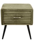 Miniatyrbilde 8 av 11: Nattbord Grønn Kordfløyel 1 Skuff Moderne design Soverom Oppbevaring Småbord
