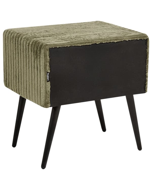 Nattbord Grønn Kordfløyel 1 Skuff Moderne design Soverom Oppbevaring Småbord
