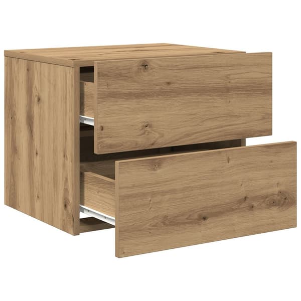 vidaXL Väggmonterat Sängbord Artisan ek Massiv ek Medium Sängbord