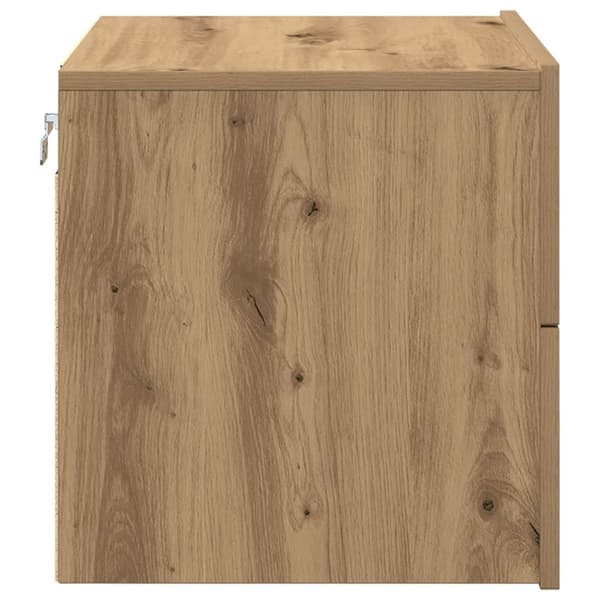 vidaXL Väggmonterat Sängbord Artisan ek Massiv ek Medium Sängbord