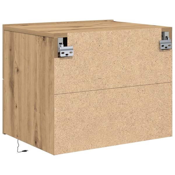 vidaXL Väggmonterat Sängbord Artisan ek Massiv ek Medium Sängbord