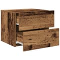 Pikkukuva 6 / 11: vidaXL Yöpöytä LED-valolla, Seinään asennettu vanha puu 50x39x41 cm