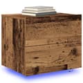 Pikkukuva 1 / 11: vidaXL Yöpöytä LED-valolla, Seinään asennettu vanha puu 50x39x41 cm
