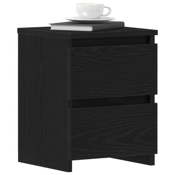 vidaXL Nattbord med skuffer 2 stk Svart Eik 30x30x40 cm