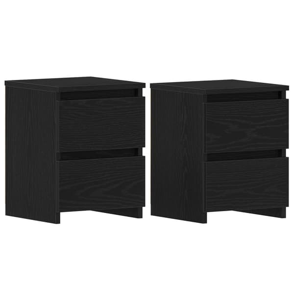 vidaXL Nattbord med skuffer 2 stk Svart Eik 30x30x40 cm