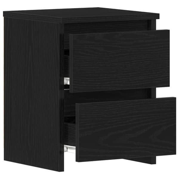 vidaXL Nattbord med skuffer 2 stk Svart Eik 30x30x40 cm