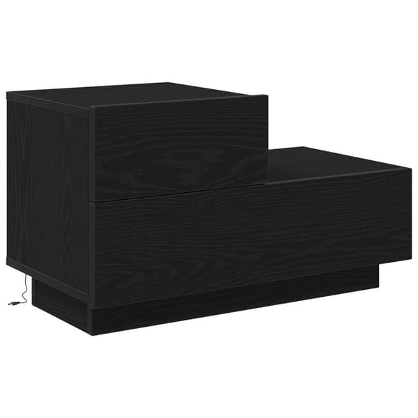 vidaXL Sängbord Svart ek MDF med fanér Standard Förvaring Sängbord