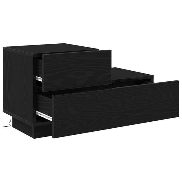 vidaXL Sängbord Svart ek MDF med fanér Standard Förvaring Sängbord