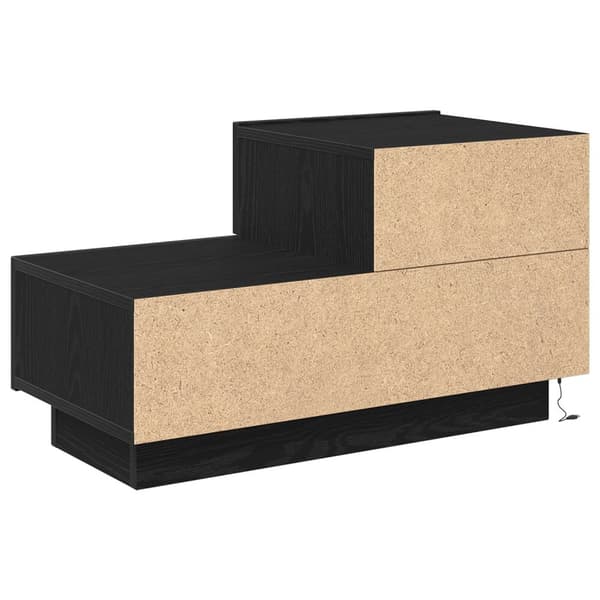 vidaXL Sängbord Svart ek MDF med fanér Standard Förvaring Sängbord