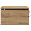 Miniatyrbilde 7 av 11: vidaXL Nattbord med LED Veggmontert Artisan Eik 50x36x30 cm