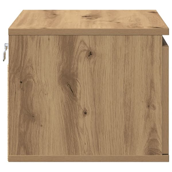 vidaXL Nattbord med LED Veggmontert Artisan Eik 50x36x30 cm