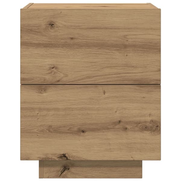 vidaXL Yöpöytä LED-valoilla Artisan Tammi 45x40x55 cm
