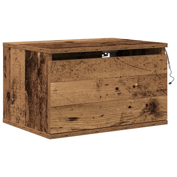 vidaXL Väggmonterat Sängbord Gammalt trä Massivt trä Standard Sängbord