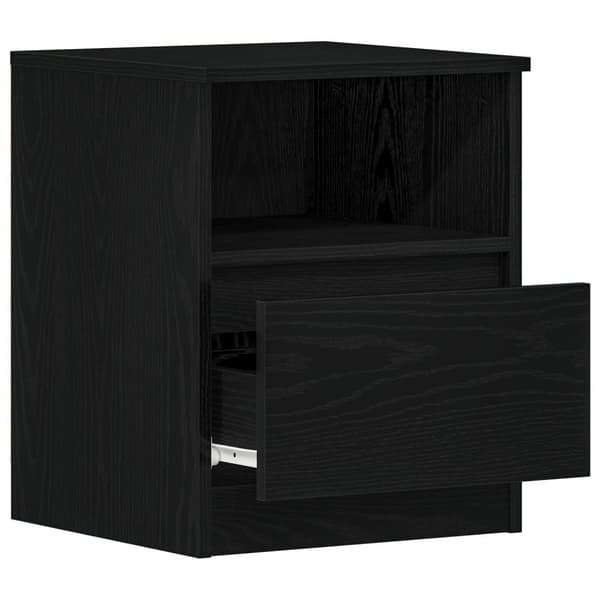 vidaXL Natbord Sort Eg Konstrueret træ 40x40x50 cm Kaffebord Firkantet