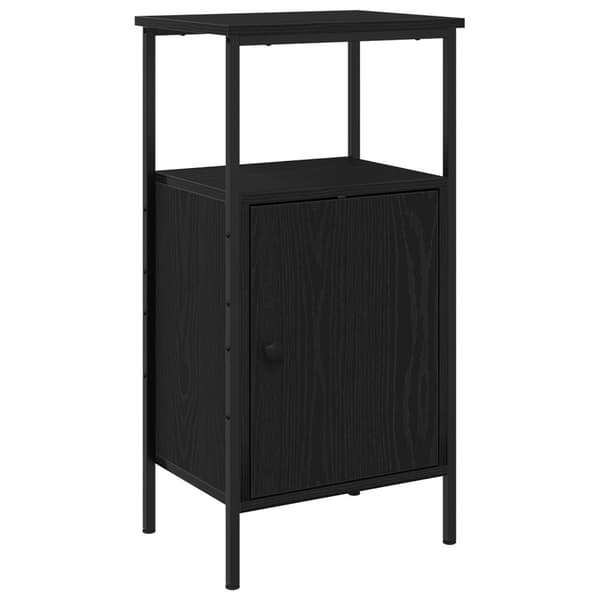 vidaXL Nattbord Svart Eik 41x31x80 cm Konstruert Tre