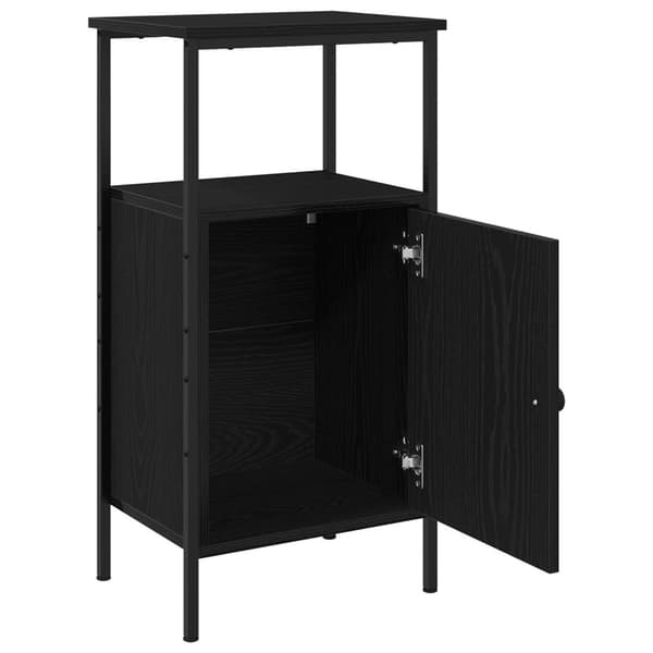 vidaXL Nattbord Svart Eik 41x31x80 cm Konstruert Tre