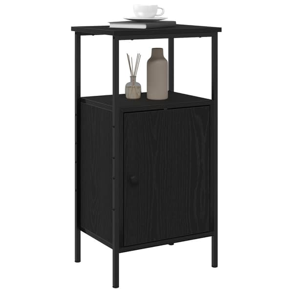 vidaXL Nattbord Svart Eik 41x31x80 cm Konstruert Tre