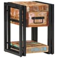 Miniatyrbillede 5 af 11: vidaXL Sengebord Flerfarvet Solidt genbrugstræ, Jern 40 x 40 x 40 cm