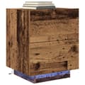 Miniatyrbilde 3 av 11: vidaXL Nattbord med LED-lamper 2 stk Gamle tre 45x40x55 cm