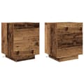 Miniatyrbilde 4 av 11: vidaXL Nattbord med LED-lamper 2 stk Gamle tre 45x40x55 cm