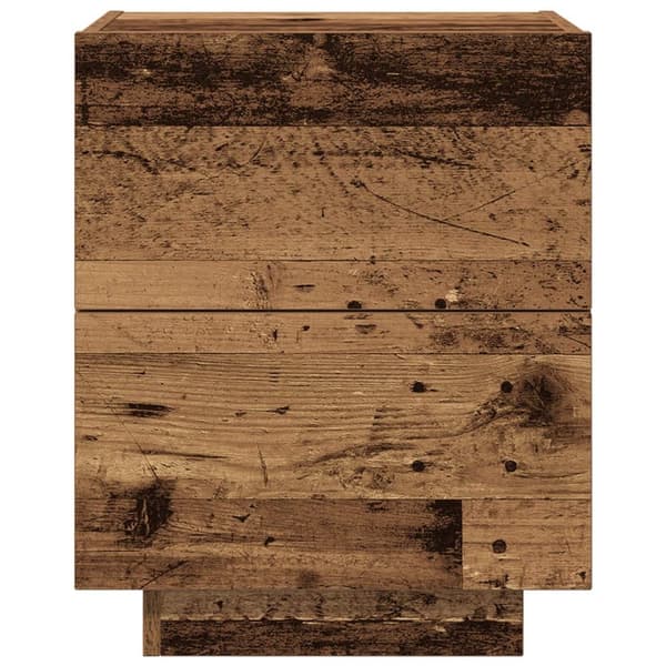 vidaXL Nattbord med LED-lamper 2 stk Gamle tre 45x40x55 cm