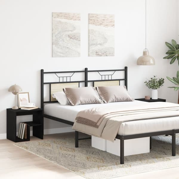 vidaXL Sängbord Set med 2 Svart ek Konstruerat trä 40x30x40 Sängbord
