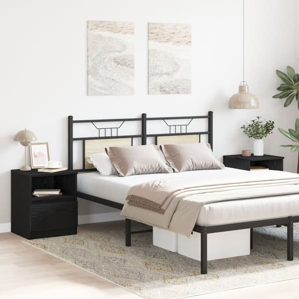 vidaXL Nattbord 2 stk Svart Eik 40x40x50 cm Laget av tre