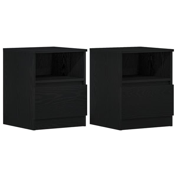 vidaXL Nattbord 2 stk Svart Eik 40x40x50 cm Laget av tre