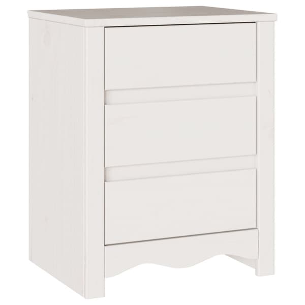 vidaXL Nattbord "DRAMMEN" Hvit 45x35x56 cm Massivt Tre Furu