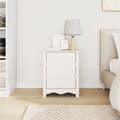 Miniatyrbilde 5 av 11: vidaXL Nattbord "DRAMMEN" Hvit 45x35x56 cm Massivt Tre Furu