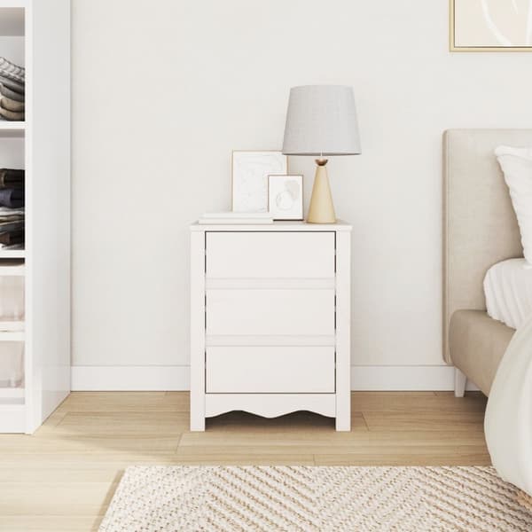 vidaXL Nattbord "DRAMMEN" Hvit 45x35x56 cm Massivt Tre Furu