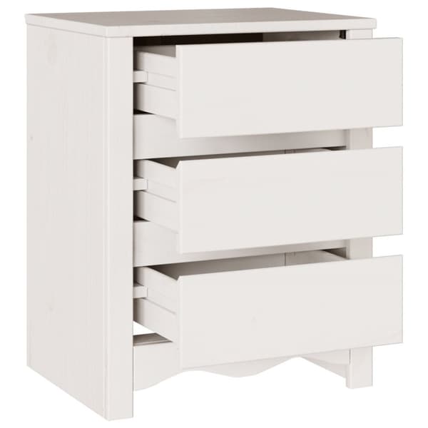 vidaXL Nattbord "DRAMMEN" Hvit 45x35x56 cm Massivt Tre Furu