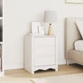 Miniatyrbilde 2 av 11: vidaXL Nattbord "DRAMMEN" Hvit 45x35x56 cm Massivt Tre Furu