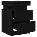 Miniatyrbilde 6 av 11: vidaXL Nattbord med LED-lys 2 stk Svart Eik 35x39x55 cm