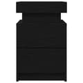 Miniatyrbilde 9 av 11: vidaXL Nattbord med LED-lys 2 stk Svart Eik 35x39x55 cm