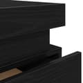 Miniatyrbilde 11 av 11: vidaXL Nattbord med LED-lys 2 stk Svart Eik 35x39x55 cm