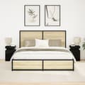 Miniatyrbilde 2 av 11: vidaXL Nattbord med LED-lys 2 stk Svart Eik 35x39x55 cm