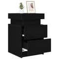 Miniatyrbilde 1 av 11: vidaXL Nattbord med LED-lys 2 stk Svart Eik 35x39x55 cm