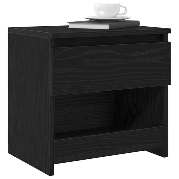vidaXL Nattbord 2 stk Svart Eik 40x30x39 cm Laget av tre