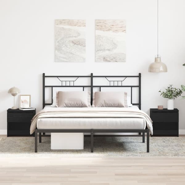 vidaXL Nattbord 2 stk Svart Eik 40x30x39 cm Laget av tre