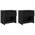 Miniatyrbilde 7 av 11: vidaXL Nattbord 2 stk Svart Eik 40x30x39 cm Laget av tre
