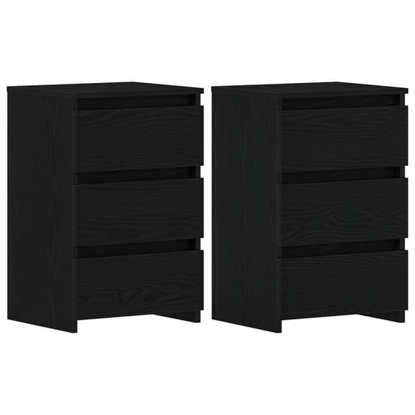 vidaXL Nattbord 2 stk Svart Eik 40x35x62,5 cm Laget av Tre