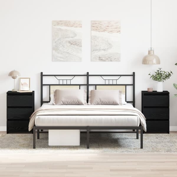 vidaXL Nattbord 2 stk Svart Eik 40x35x62,5 cm Laget av Tre